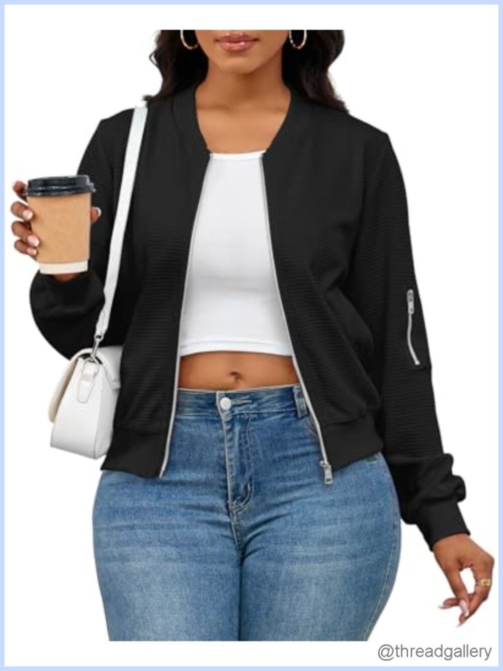 Full Zip Up Comfy Loose Long Sleeve Sweatshirt Jacket with Pockets